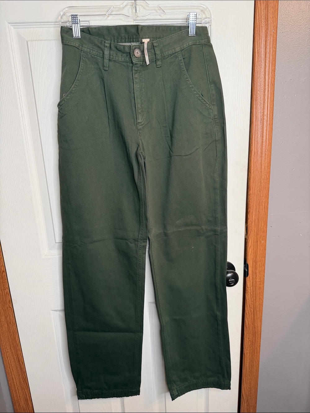 Free People Women’s Wide Leg Pants in Olive Green
